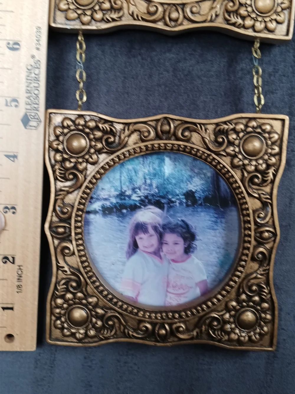 Triple Hanging Picture Frame in Antique Gold Finish